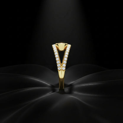 14K Yellow Gold Natural Citrine & 3/8 CTW Natural Diamond Ring
