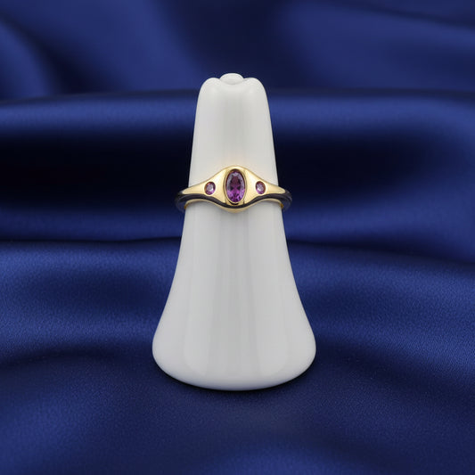14K Yellow Natural Pink Tourmaline Ring