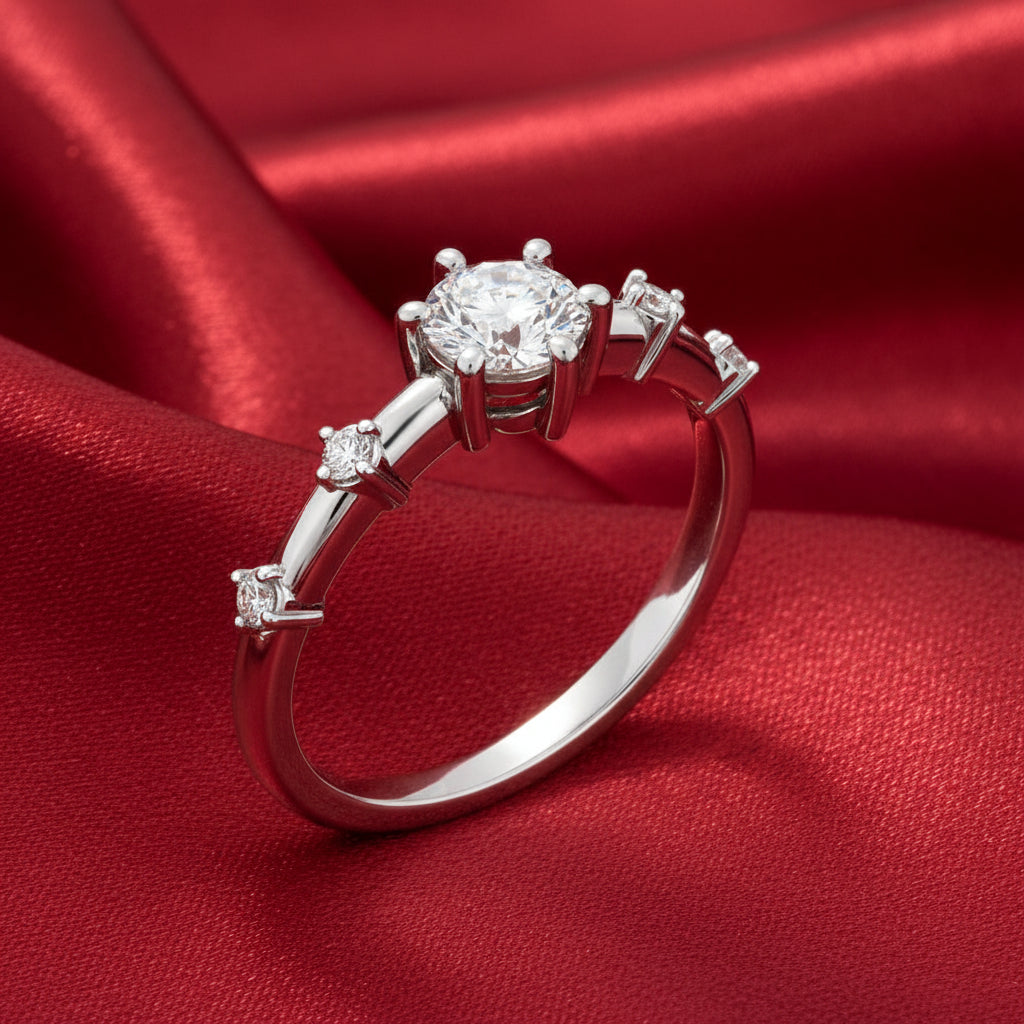 14K White Gold Lab-Grown Diamond & .08 CTW Lab-Grown Diamond Ring