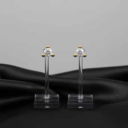 14K Yellow Rose-Cut Natural Diamond Earrings