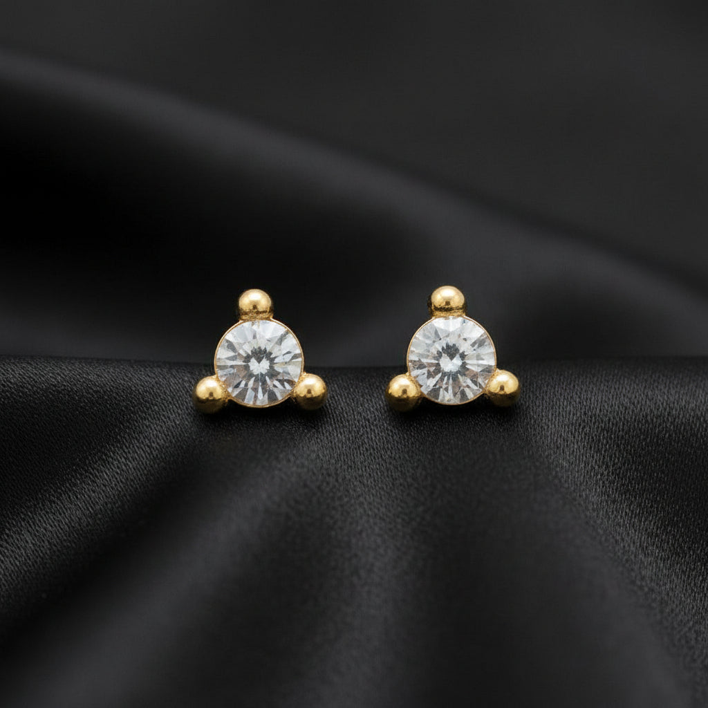 14K Yellow Rose-Cut Natural Diamond Earrings
