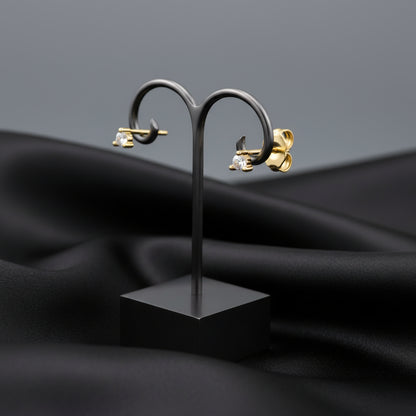 14K Yellow Rose-Cut Natural Diamond Earrings