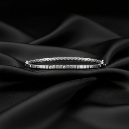 18K White Gold Add a Diamond Line Bracelet Mounting