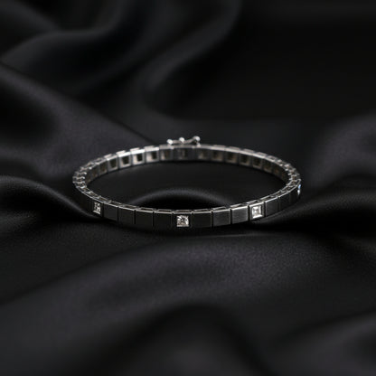 18K White Gold Add a Diamond Line Bracelet Mounting