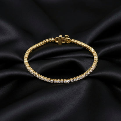 14K Yellow Gold 2 CTW Lab-Grown Diamond Line 7" Bracelet