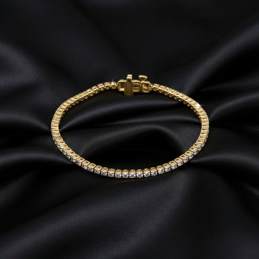 14K Yellow Gold 2 CTW Lab-Grown Diamond Line 7" Bracelet