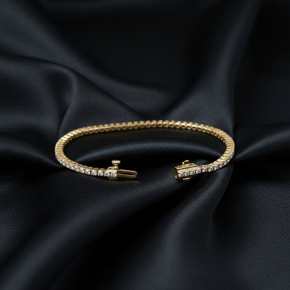 14K Yellow Gold 2 CTW Lab-Grown Diamond Line 7" Bracelet