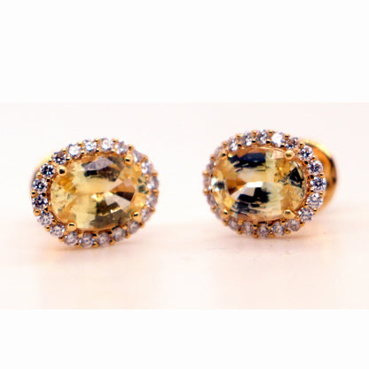 18k White Gold Yellow Sapphire Earrings