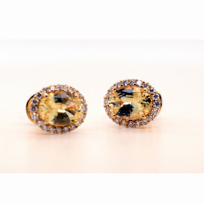 18k White Gold Yellow Sapphire Earrings