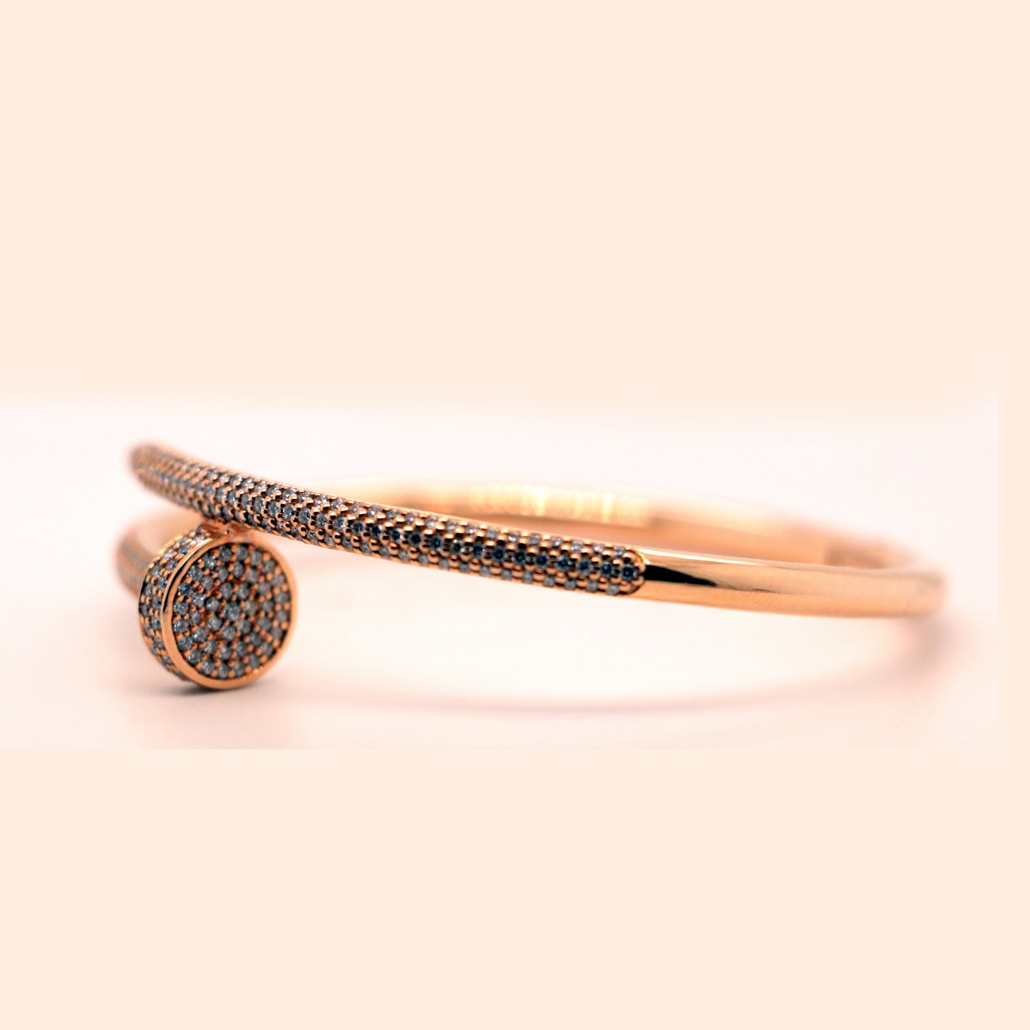 18k Rose Gold Diamond Bangle